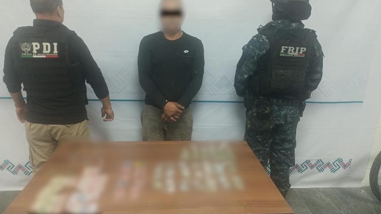 SSP y FGE detienen a sujeto con droga en Las Granjas