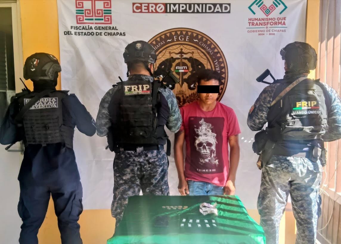SSP detiene a presunto narcomenudista en Ocozocoautla de Espinosa
