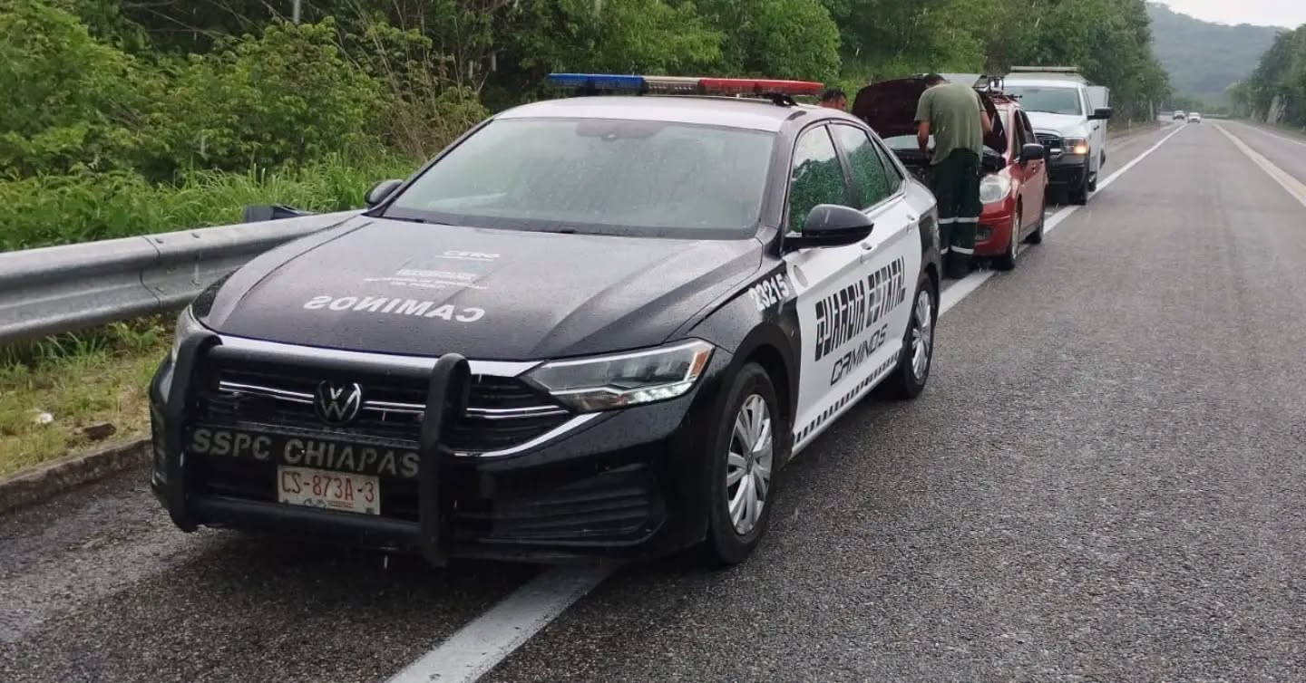 Brinda Guardia Estatal de Caminos atención y auxilio permanente a usuarios de las carreteras chiapanecas