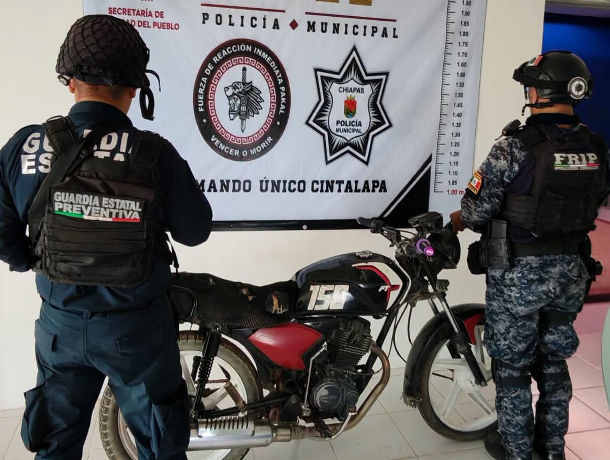 Dos motocicletas aseguradas en Cintalapa  