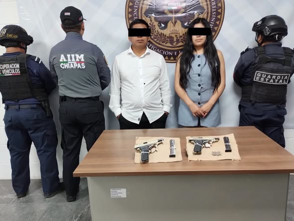 Detienen a personas por el delito de portación de arma de fuego en Chiapa de Corzo