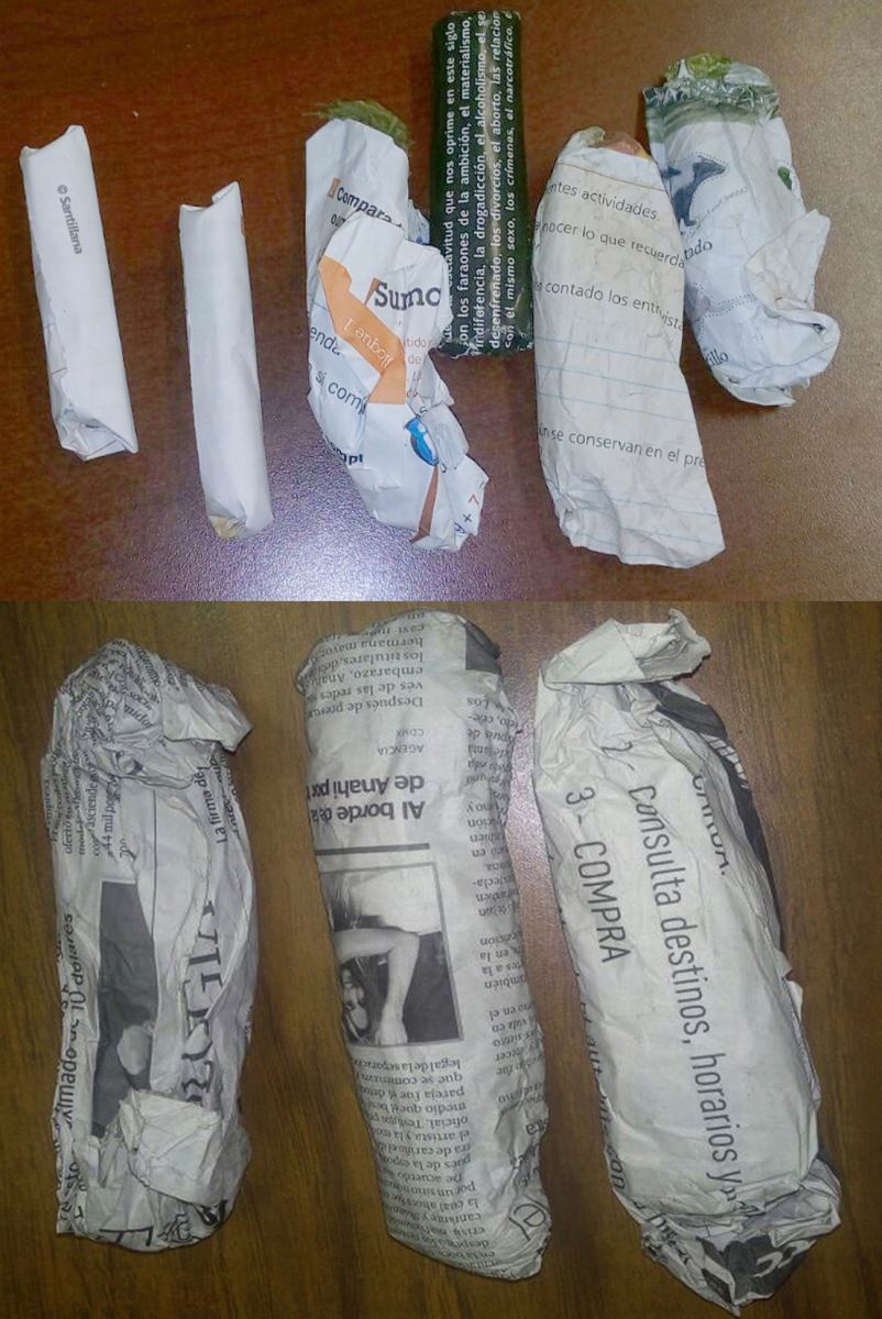 SSP asegura a dos personas, más de 60 envoltorios con droga