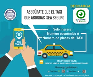 Incrementa 80% consulta del programa “Taxi Seguro” en aplicativo Ciudadano Vigilante