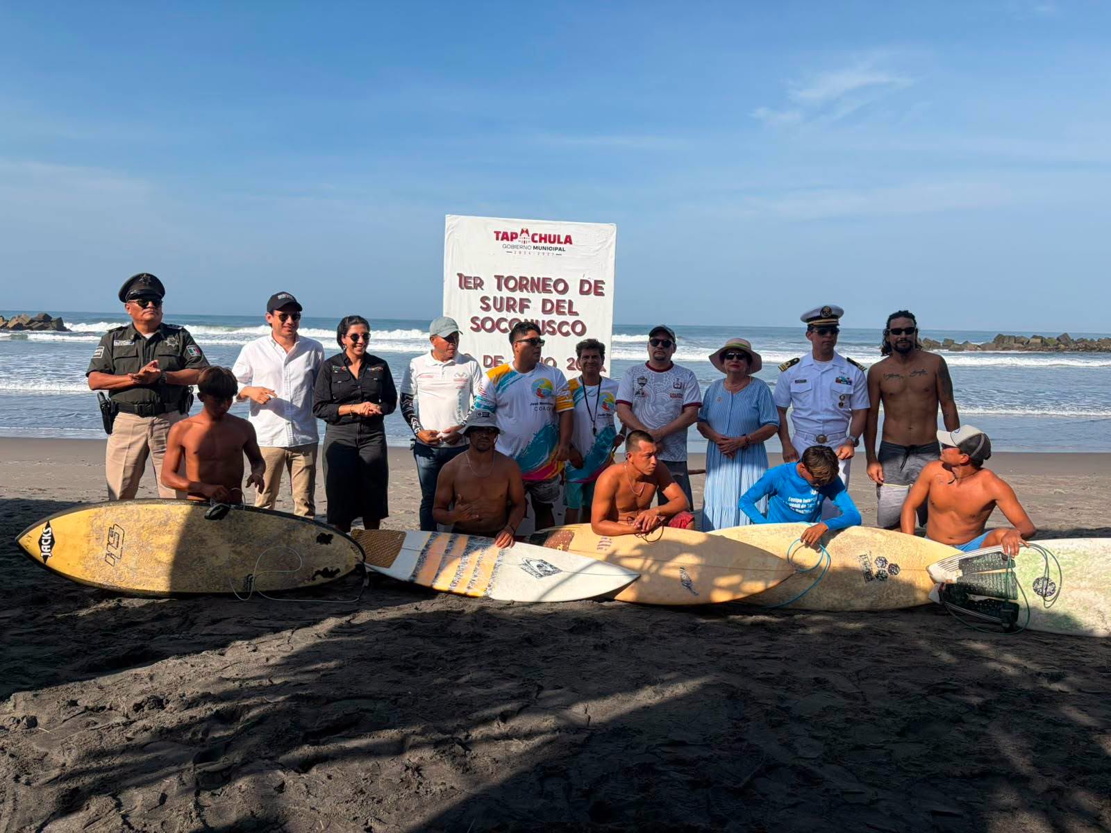 Brinda Guardia de Turismo  seguridad y proximidad social durante torneo Surfista en Tapachula