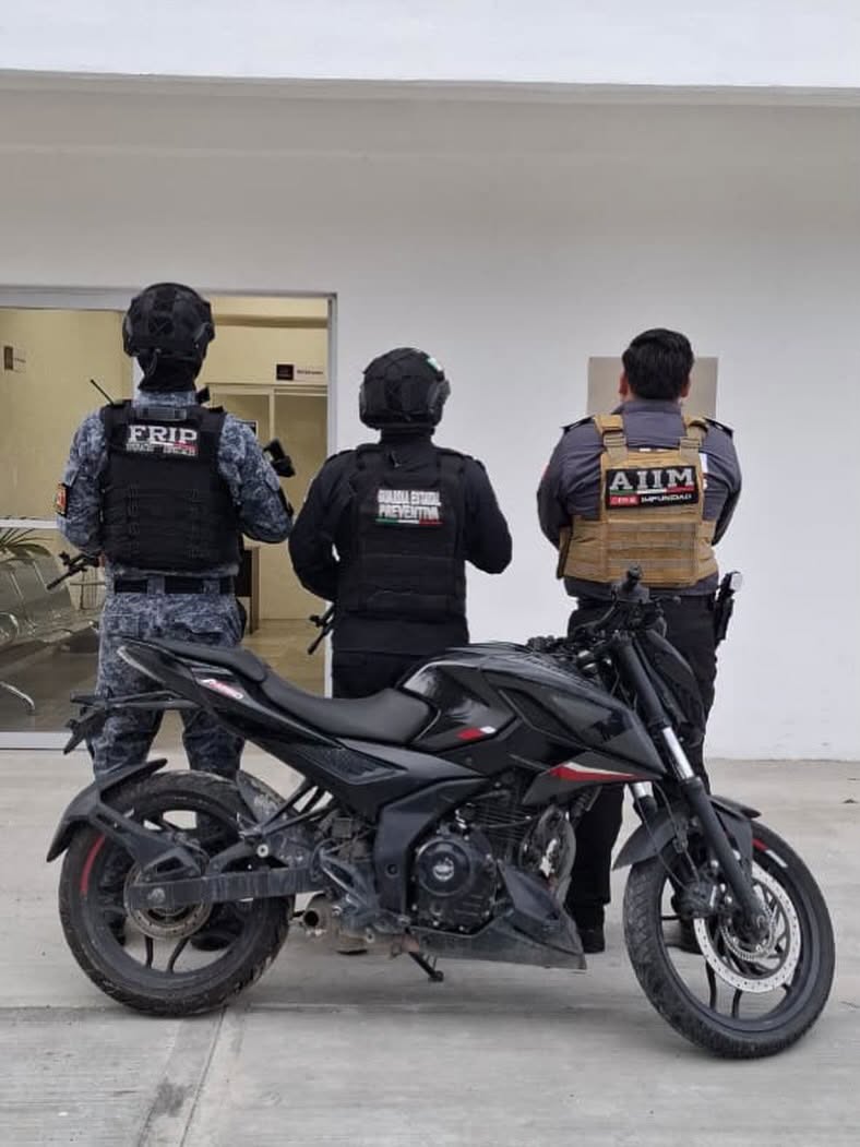 Aseguran motocicleta con reporte de robo en Motozintla