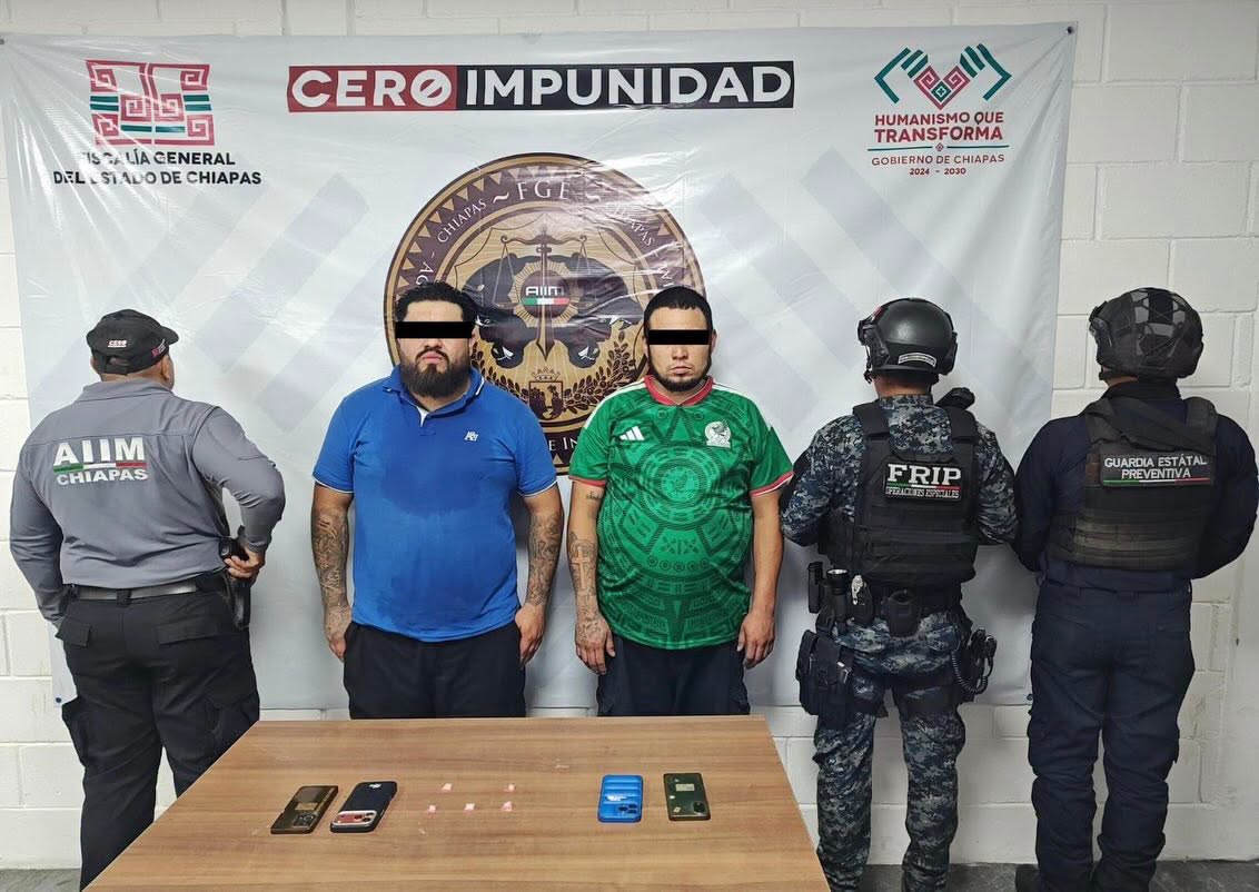 Detienen a dos personas por presuntos delitos contra la salud en Tuxtla Gutiérrez