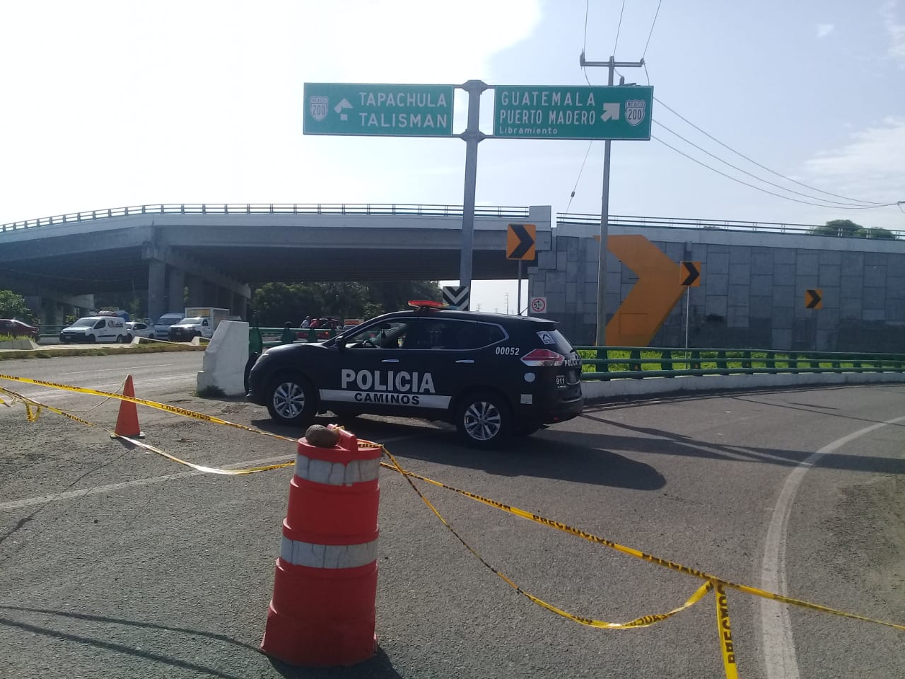 Establece SSP apoyo vial en puente Viva México, en Tapachula