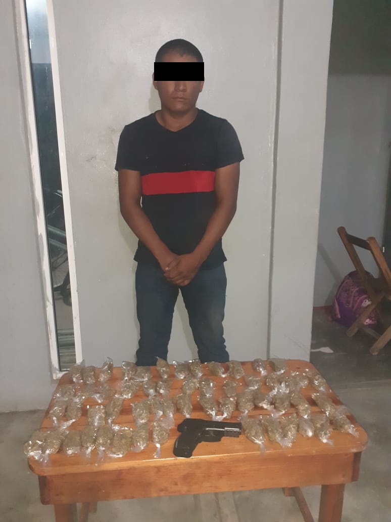 SSP detiene a sujeto con presunta droga, en Suchiate