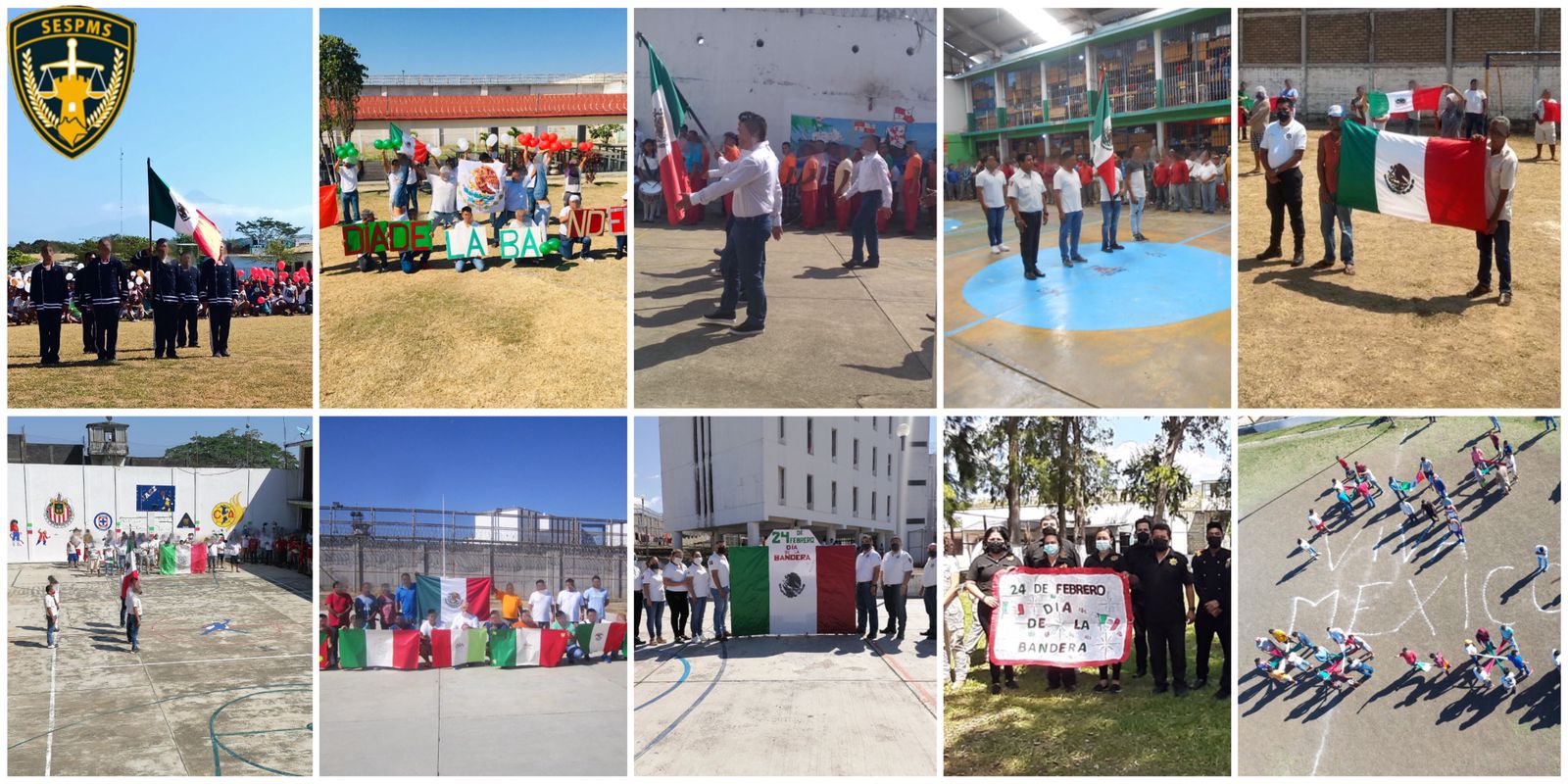 Celebra SSP "Día de la Bandera" en centros penitenciarios de Chiapas