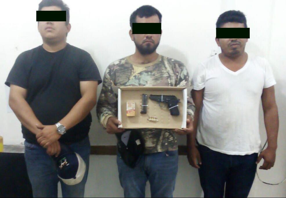 Detiene SSP a tres implicados en el delito de violación a la Ley Federal de Armas de Fuego y Explosivos en Playas