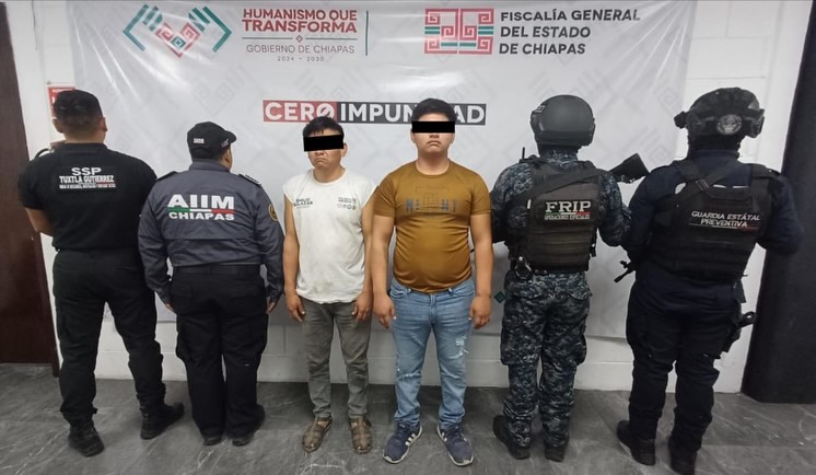 Dos masculinos detenidos en Tuxtla Gutiérrez, por elementos de la fuerza interinstitucional 