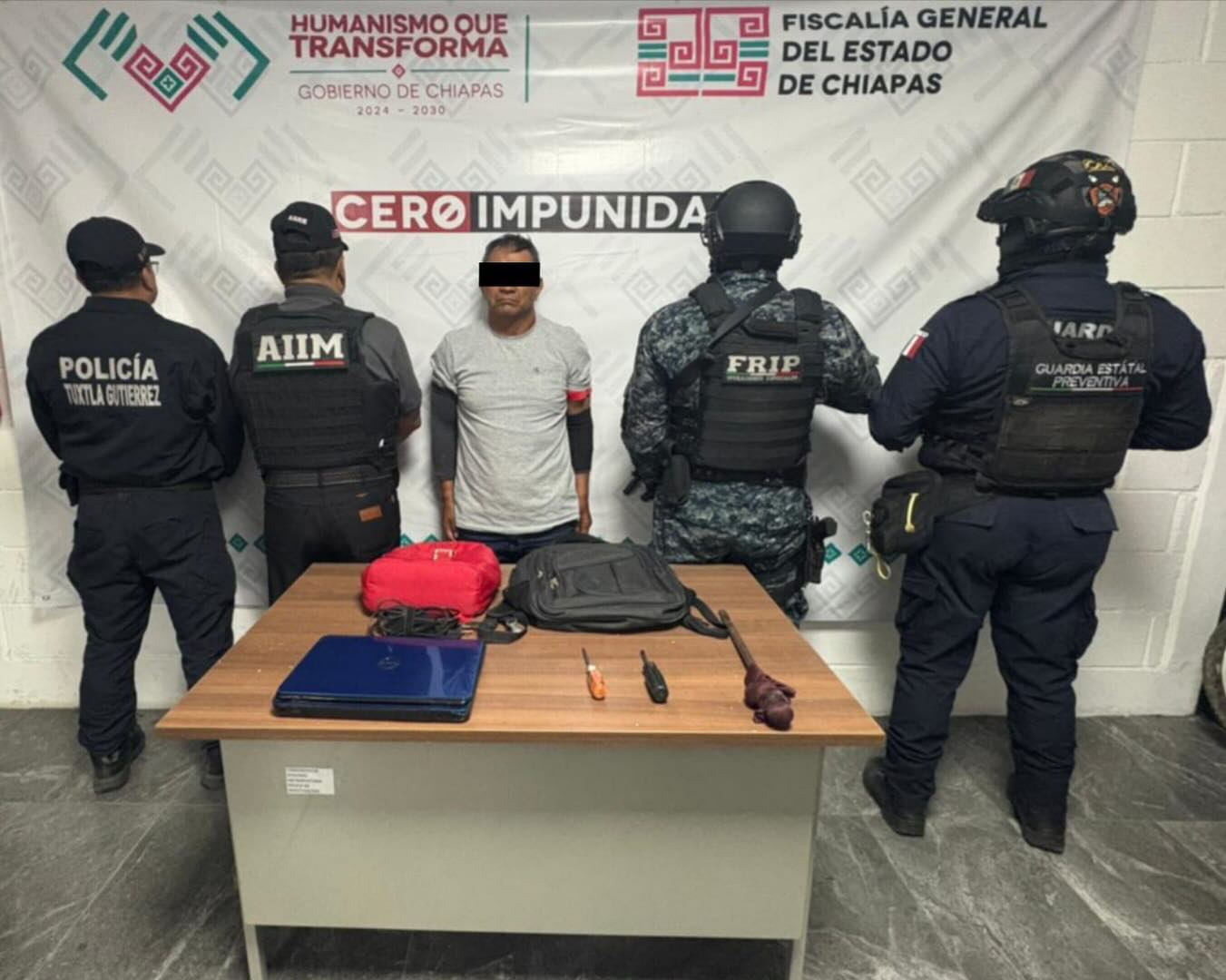 SSP en coordinación interinstitucional detiene a masculino por presunto delito de robo a casa habitación