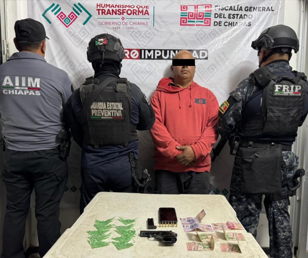 Detenido por presuntos delitos contra la salud y violación a la Ley Federal de armas de fuego: SSP 