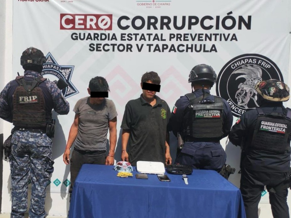 Detiene SSP a dos personas por robo con violencia en Tapachula