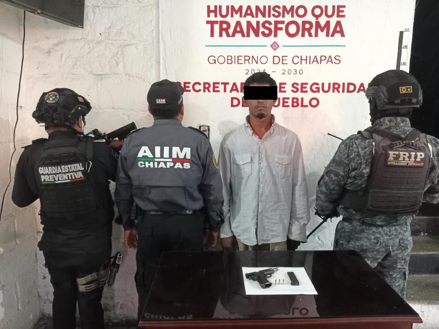 SSP y FGE detienen a una persona por el probable delito de portación ilegal de arma.