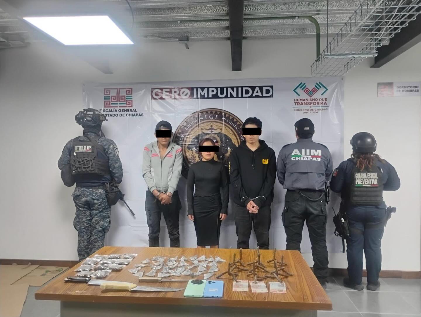 Grupo interinstitucional detiene a tres personas por delito de portación de armas prohibidas 