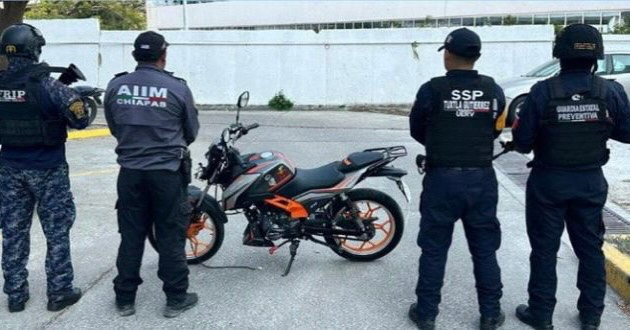 SSP y FGE localizan y aseguran motocicleta en Tuxtla Gutiérrez