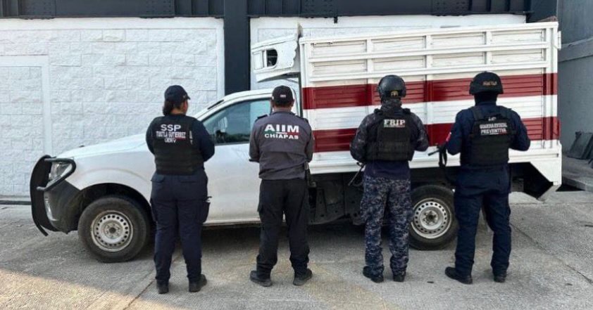 SSP y FGE localizan y aseguran un vehículo con reporte de robo en Tuxtla Gutiérrez
