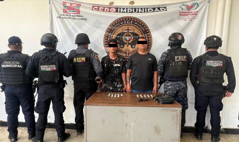 SSP detiene a presuntos responsables contra la salud y portación de arma de fuego