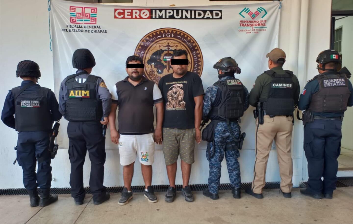 Por presunto tráfico de personas dos detenidos en Tapachula