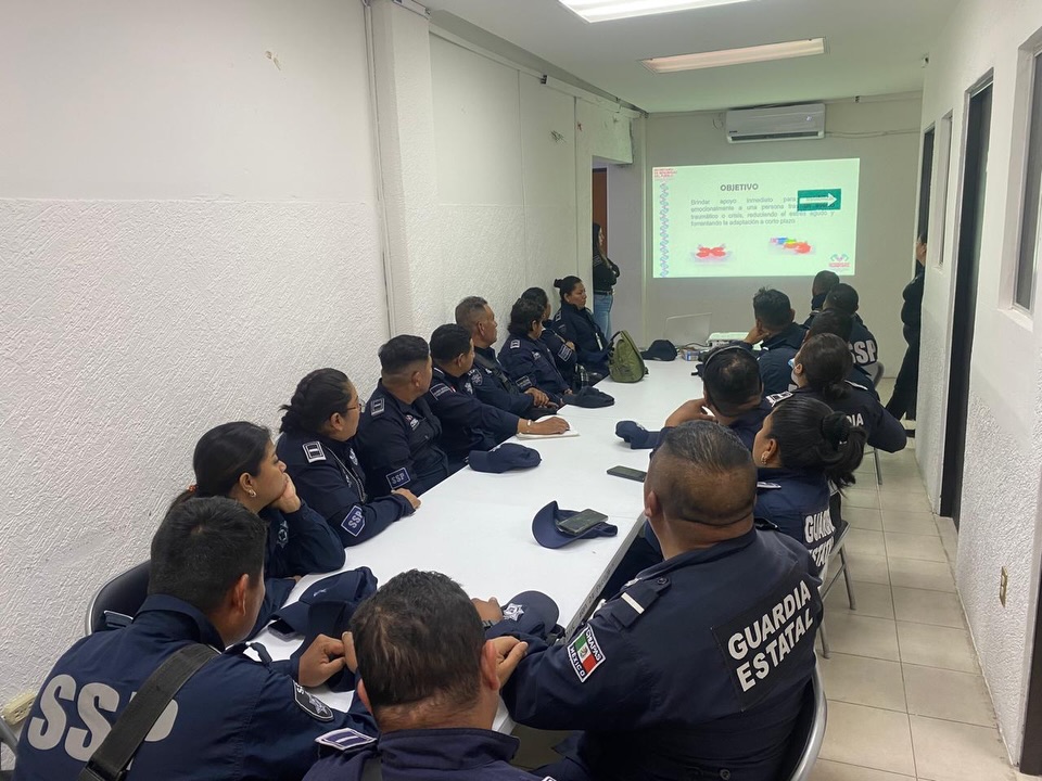 Capacita SSP a la Guardia Estatal Preventiva en temas de “Primeros Auxilios Psicológicos”