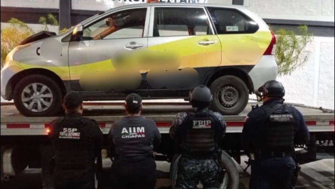 FRIP y FGE asegura vehículo en Tuxtla Gutiérrez