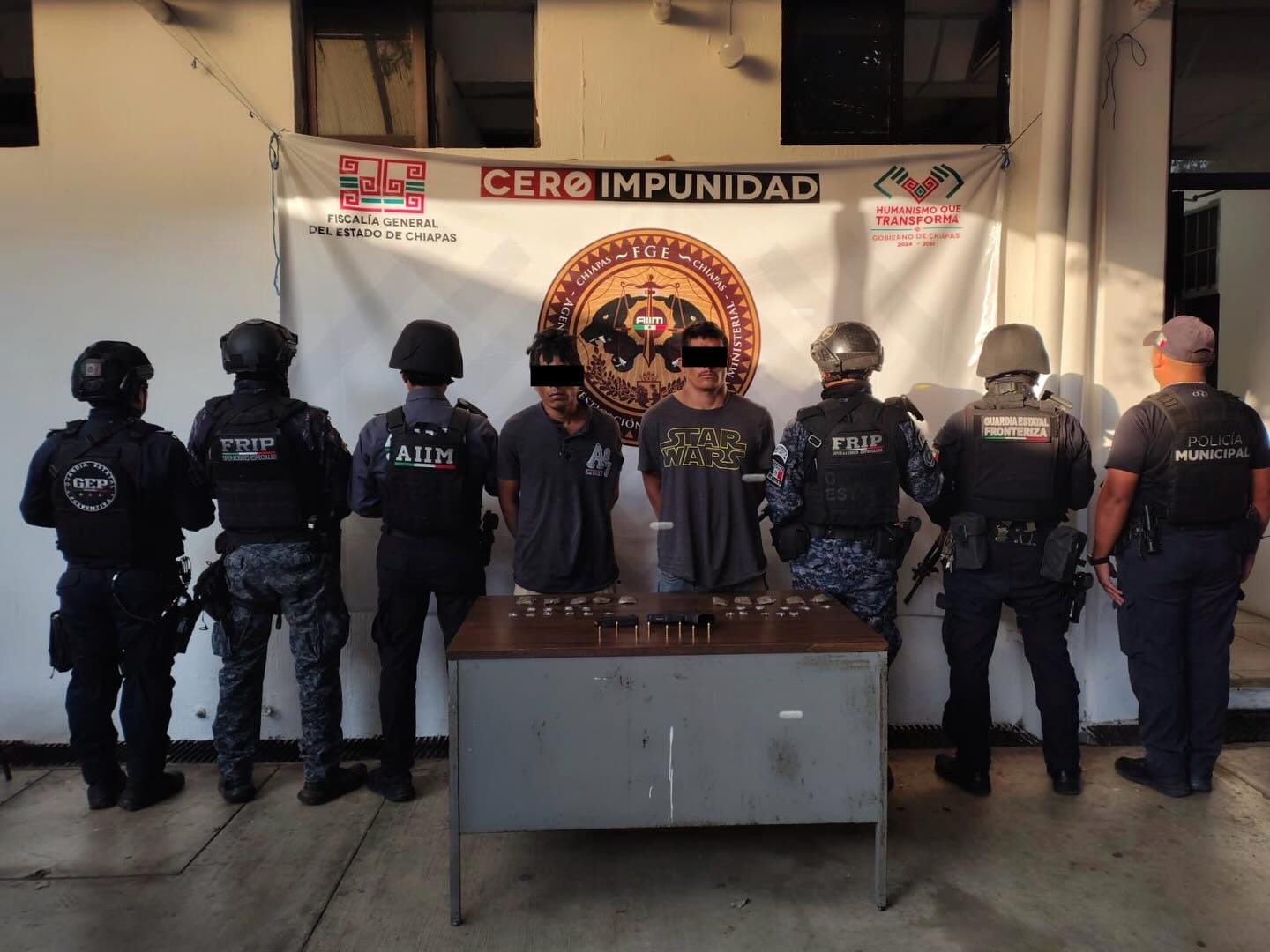 En acción interinstitucional detienen a dos personas por delitos contra la salud en Tapachula