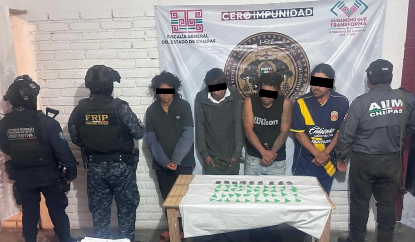 En operativo interinstitucional, personas detenidas por delitos contra la salud en Cintalapa