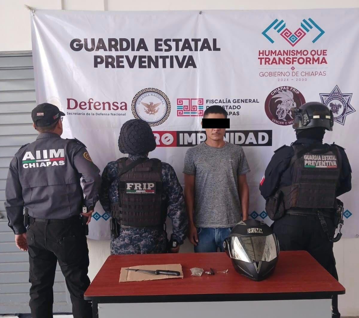 Operativo interinstitucional detiene a persona por robo de motocicleta en San Cristóbal de Las Casas