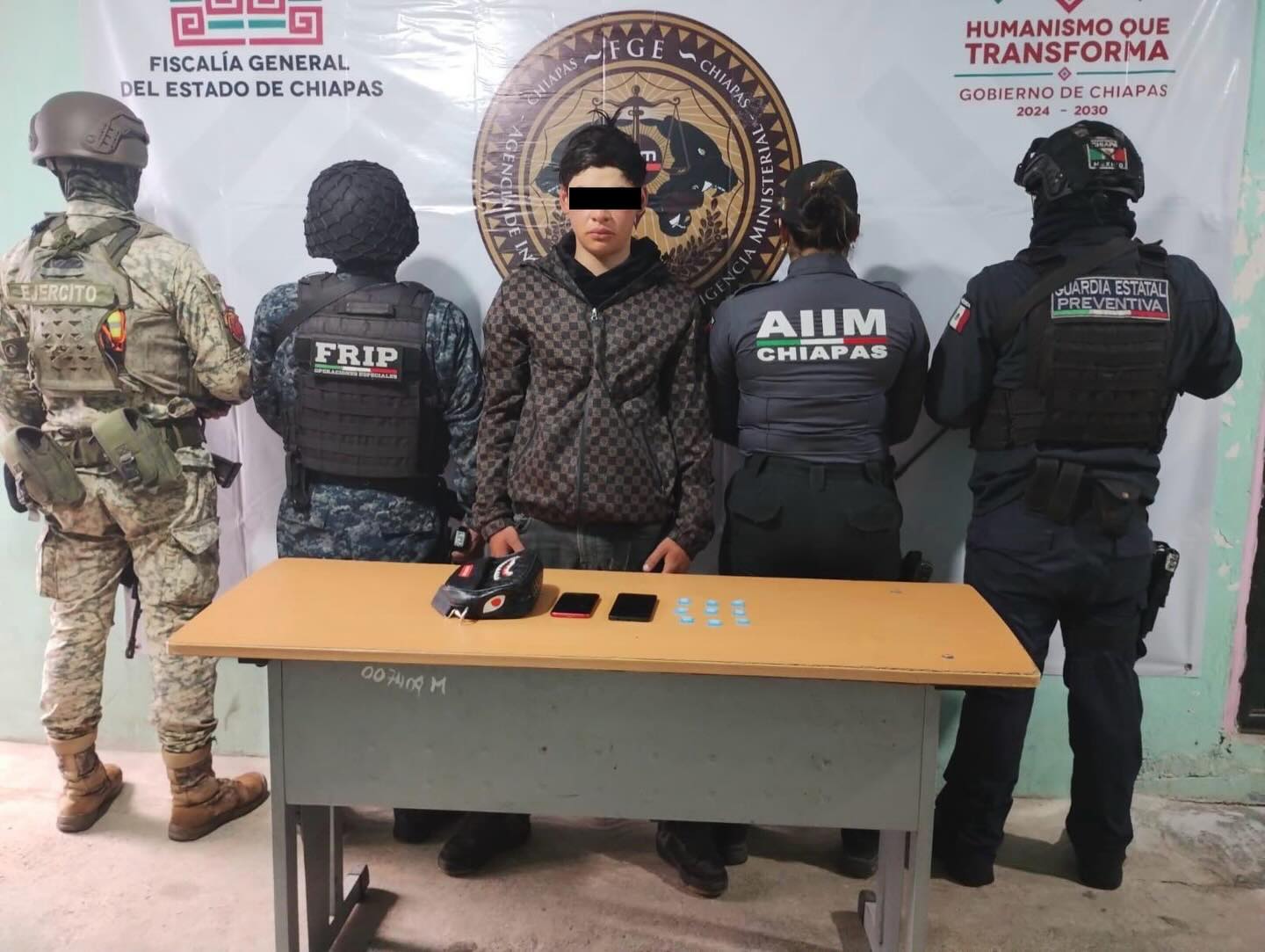SSP detiene a masculino por posesión de narcóticos en San Cristóbal de Las Casas
