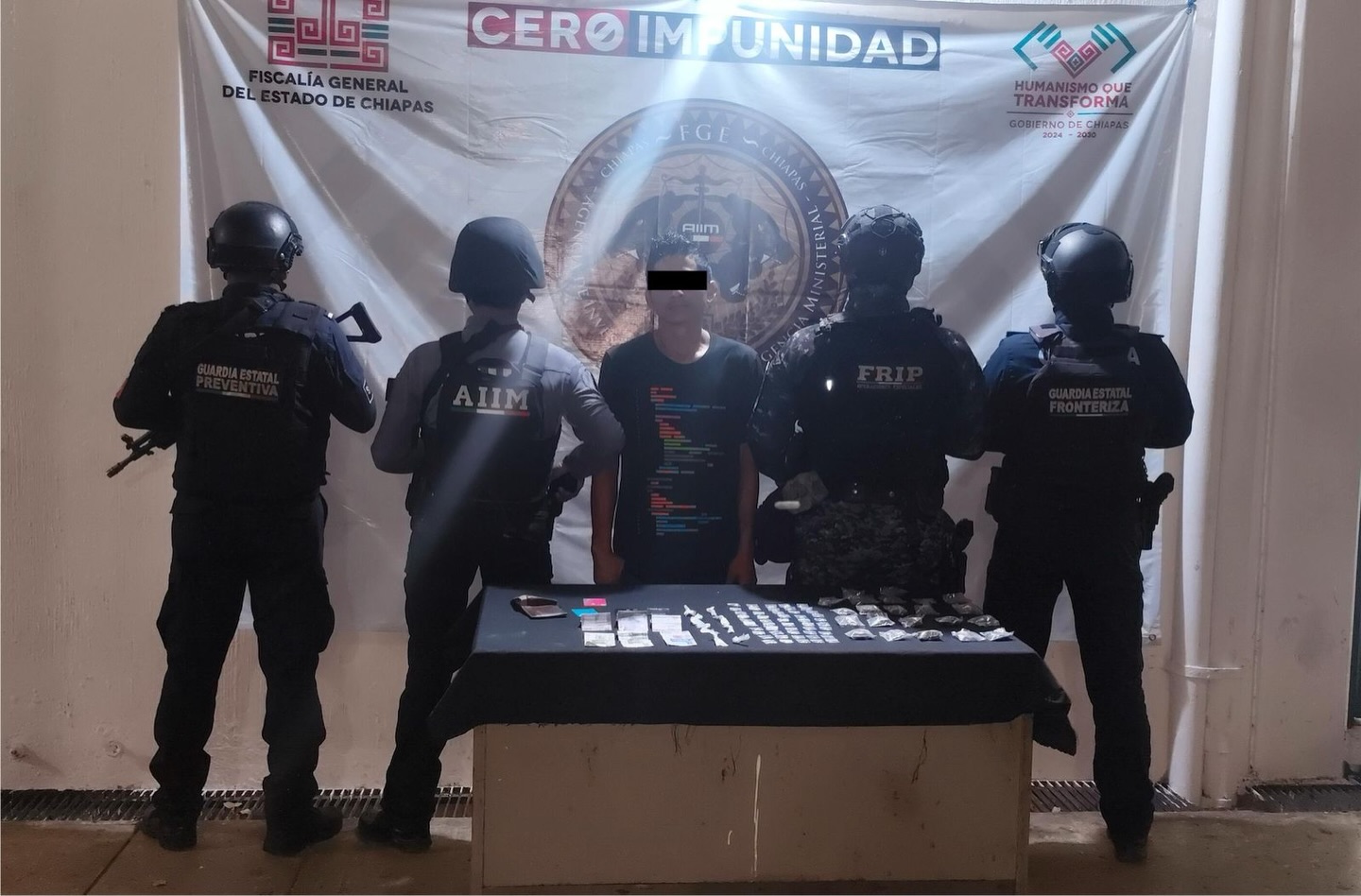 SSP en coordinación interinstitucional detiene a persona por delitos contra la salud en Tapachula