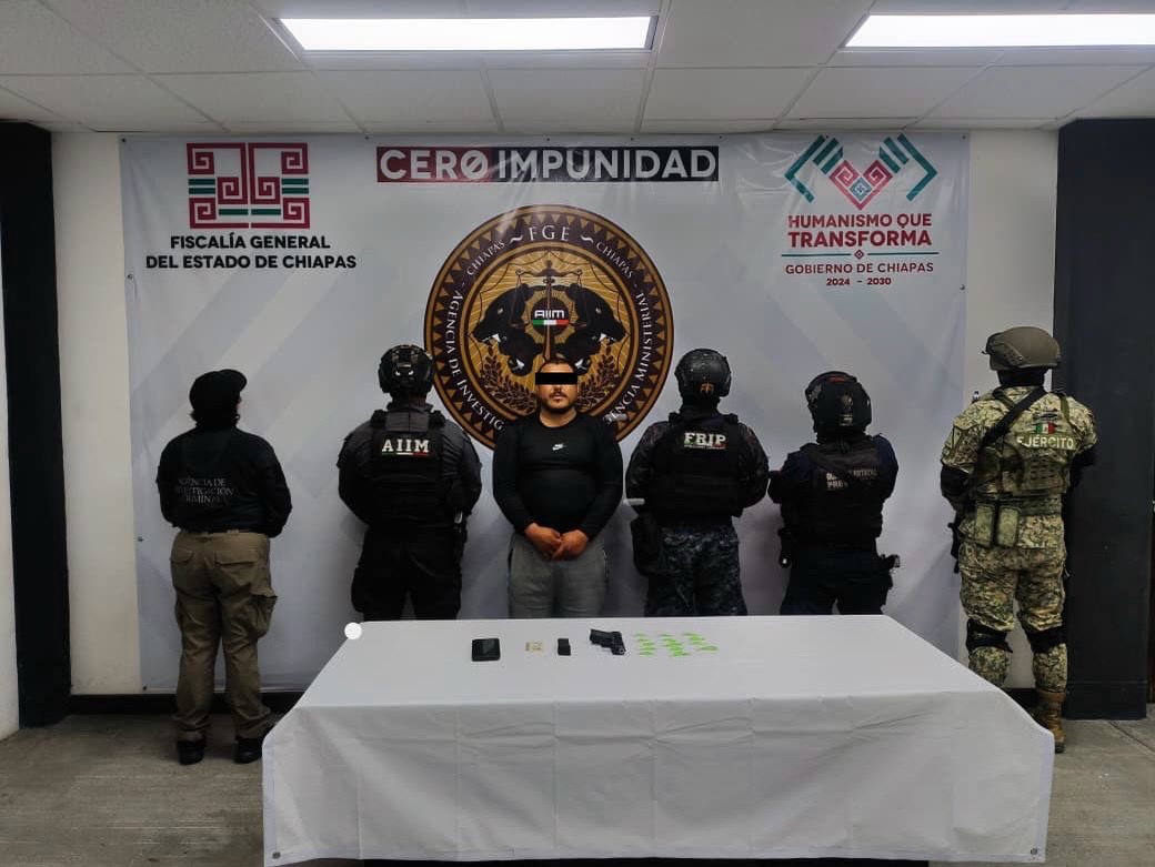 Detiene SSP a persona por delitos contra la salud y violación a la Ley Federal de Armas de Fuego y Explosivos 