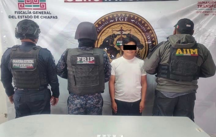 Detiene SSP y FGE a masculino por delitos contra la salud en San Cristóbal de Las Casas