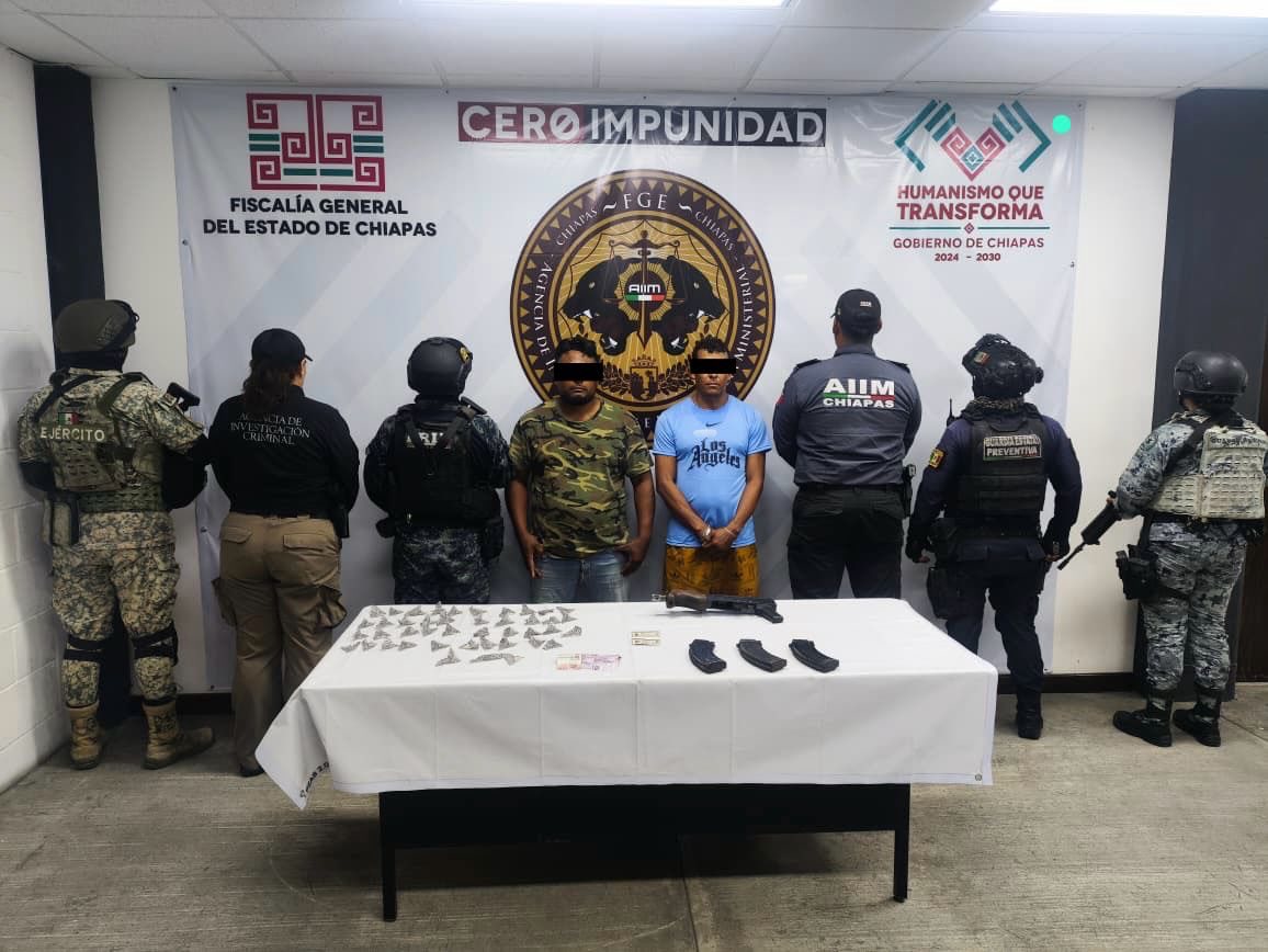 SSP en operativo interinstitucional detiene a dos presuntos integrantes del Cártel de Chiapas y Guatemala 