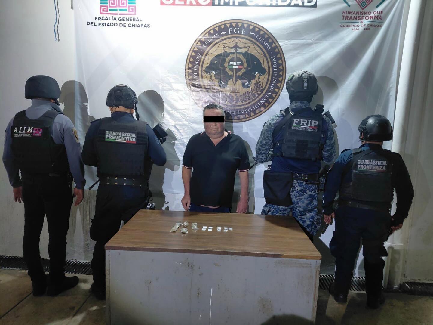 Detiene SSP y FGE a masculino en posesión de narcóticos en Tapachula