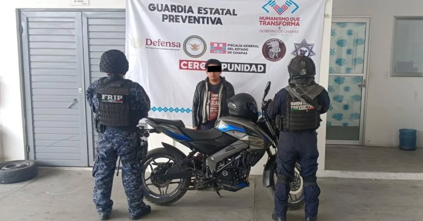 SSP y FGE logran detención en SCLC de masculino en posesión de motocicleta con reporte de robo