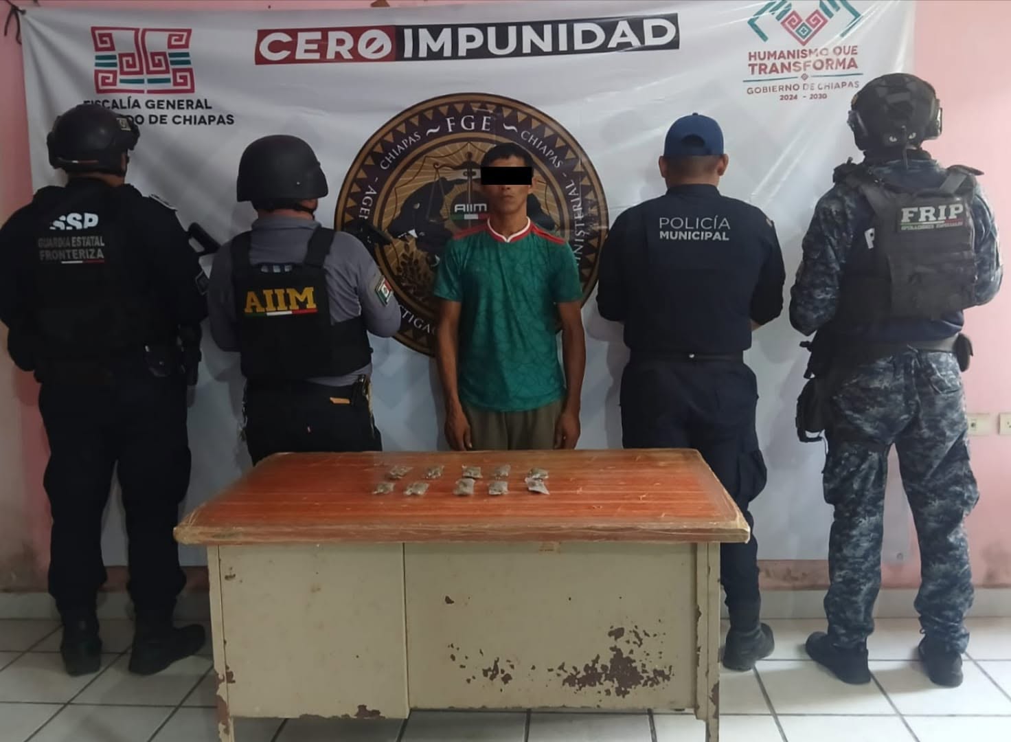 SSP detiene a masculino con presuntos narcóticos