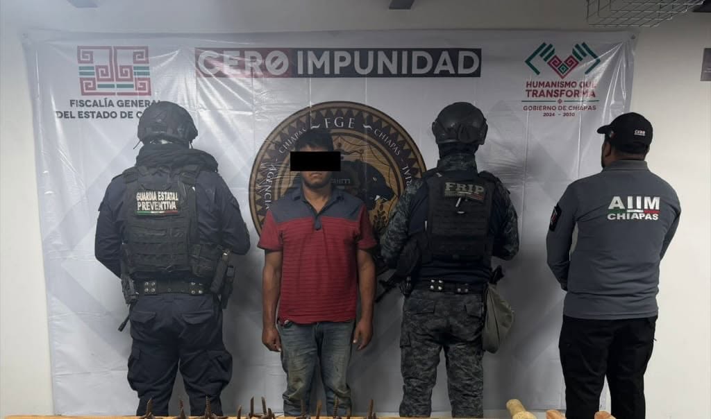 En acción interinstitucional detienen a presunto responsable del delito de violación a la Ley federal de armas 