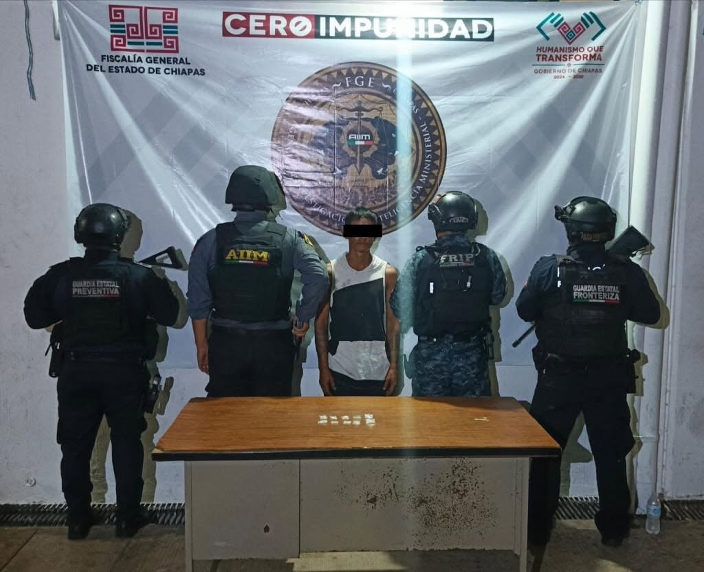 SSP y FGE detienen a presunto responsable del delito contra la salud en Tapachula