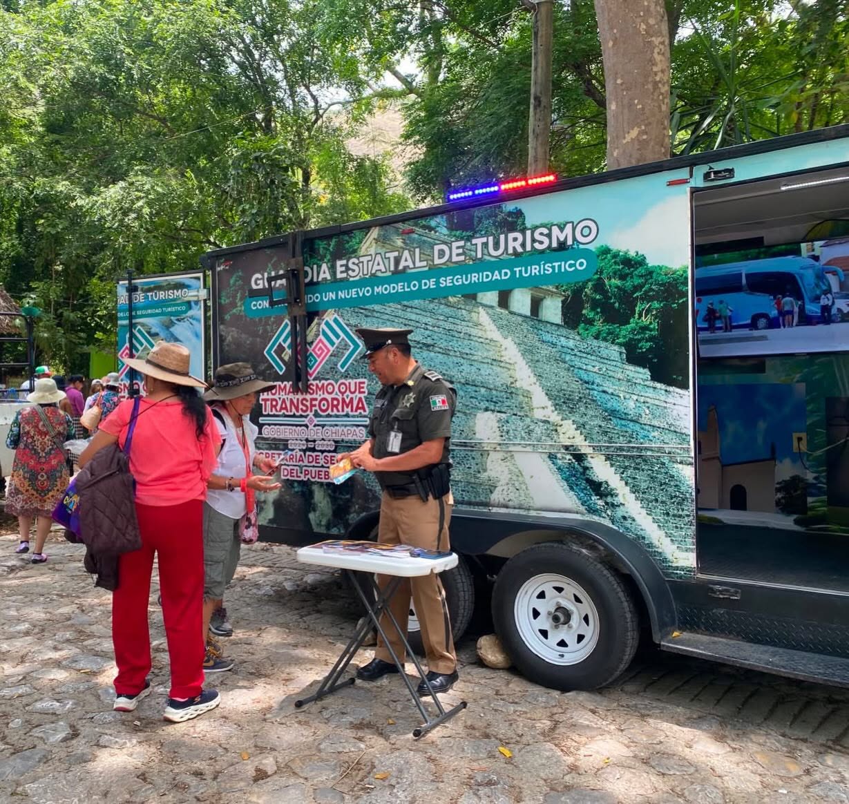 Mantiene Guardia Estatal de Turismo presencia puntual y permanente en sitios turísticos de Chiapas 