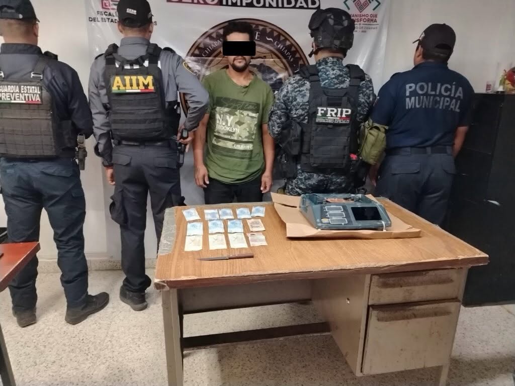 SSP y FGE detienen a masculino como presunto responsable de robo con violencia en Pichucalco
