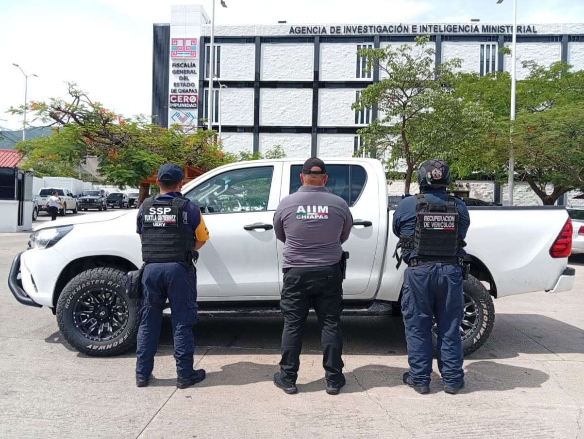 SSP y FGE aseguran unidades vehiculares en combate al robo de vehículos en Chiapas