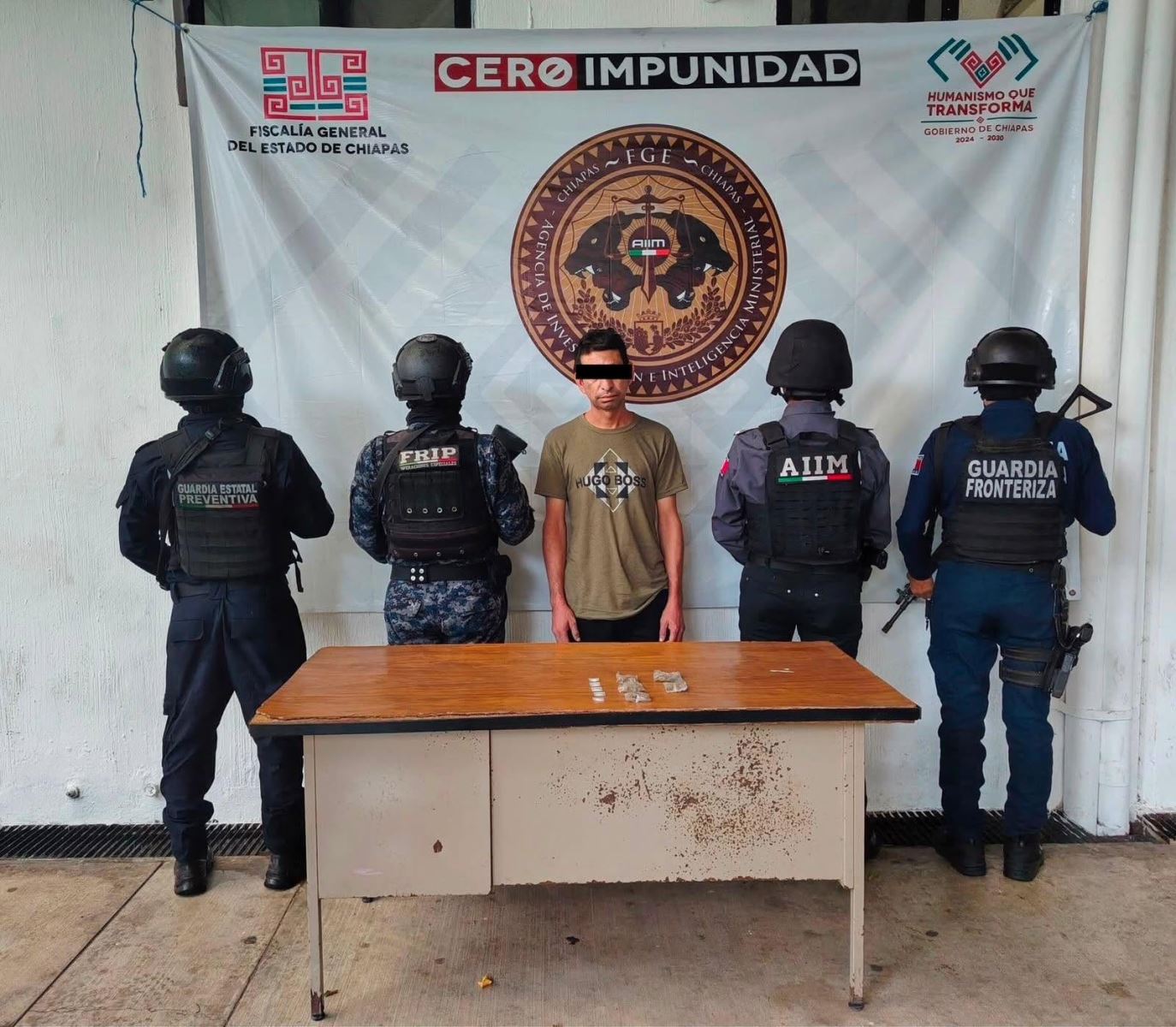 SSP y FGE detienen a una persona por presuntos delitos contra la salud en Tapachula