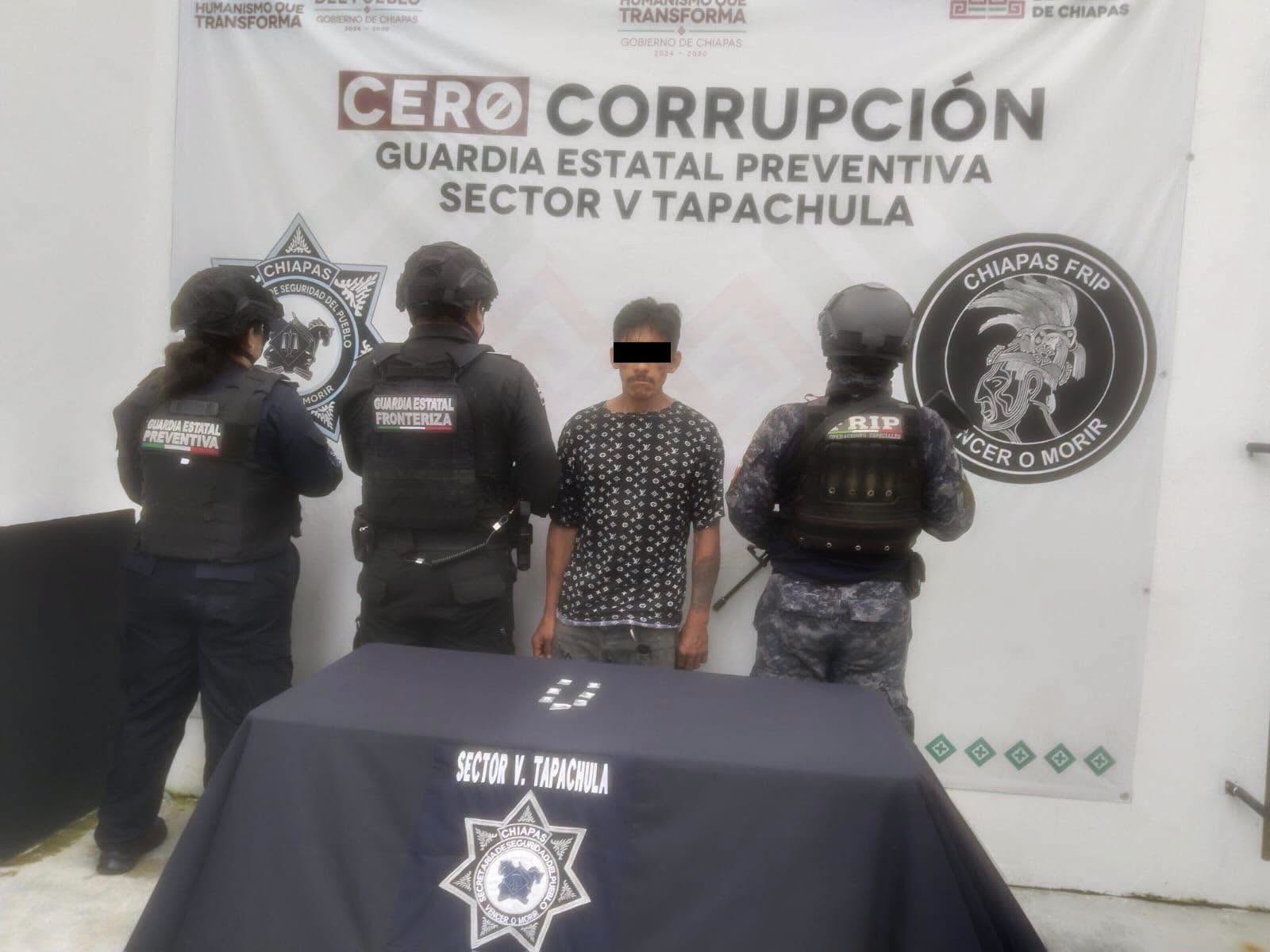 Detiene SSP a persona en posesión de presuntos narcóticos en Tapachula