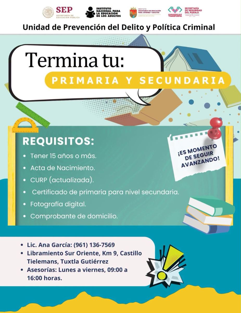 Promueve Unidad de Prevención del Delito la conclusión de estudios básicos