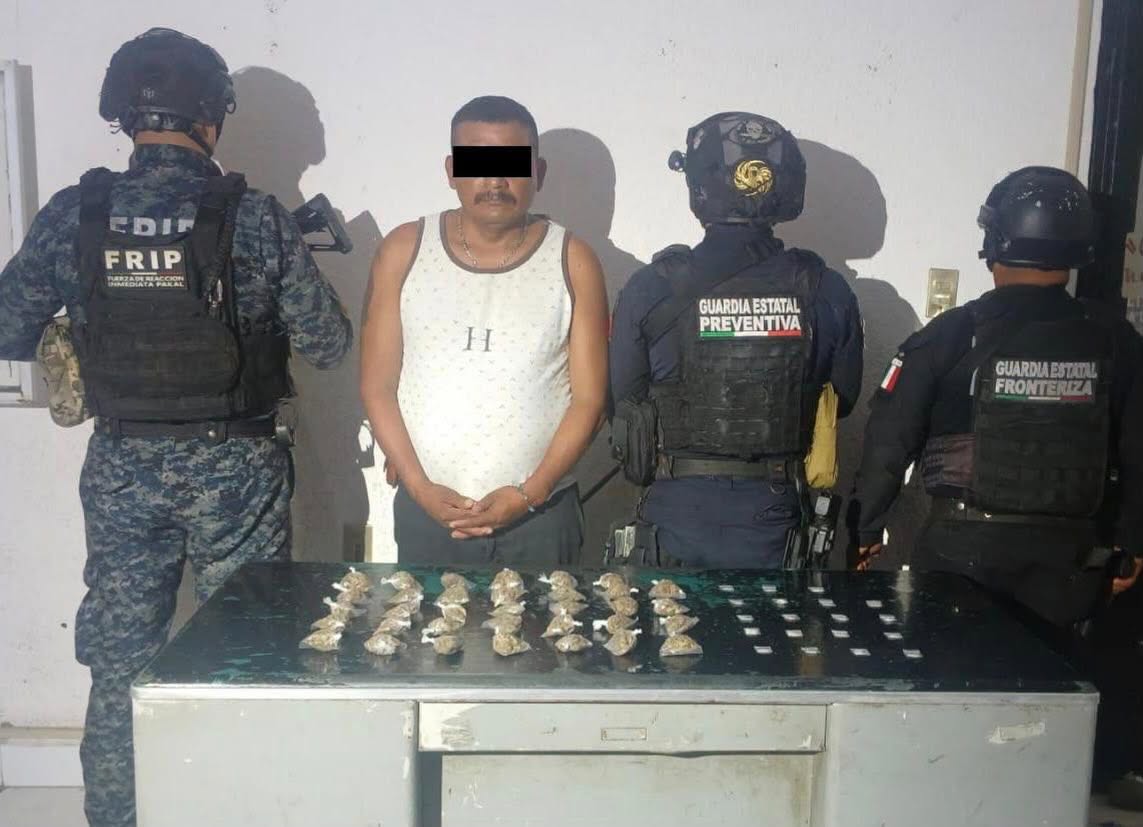 Detiene SSP a persona en posesión de narcóticos en Tuzantán