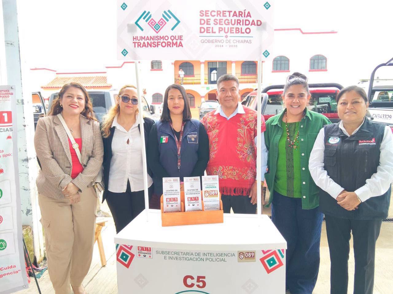Participa Dirección Estatal C5 Escudo Pakal en Jornada por la Paz en Zinacantán