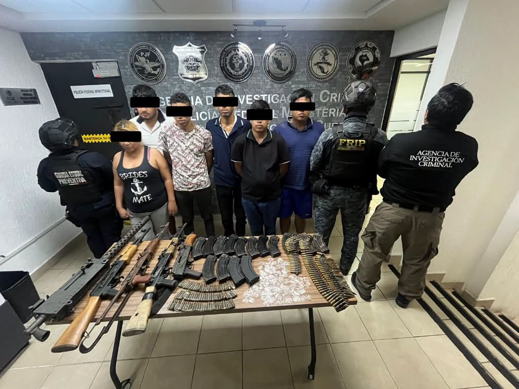 SSP y FGE detienen a seis personas como presuntos responsables del delito de portación de armas de fuego 