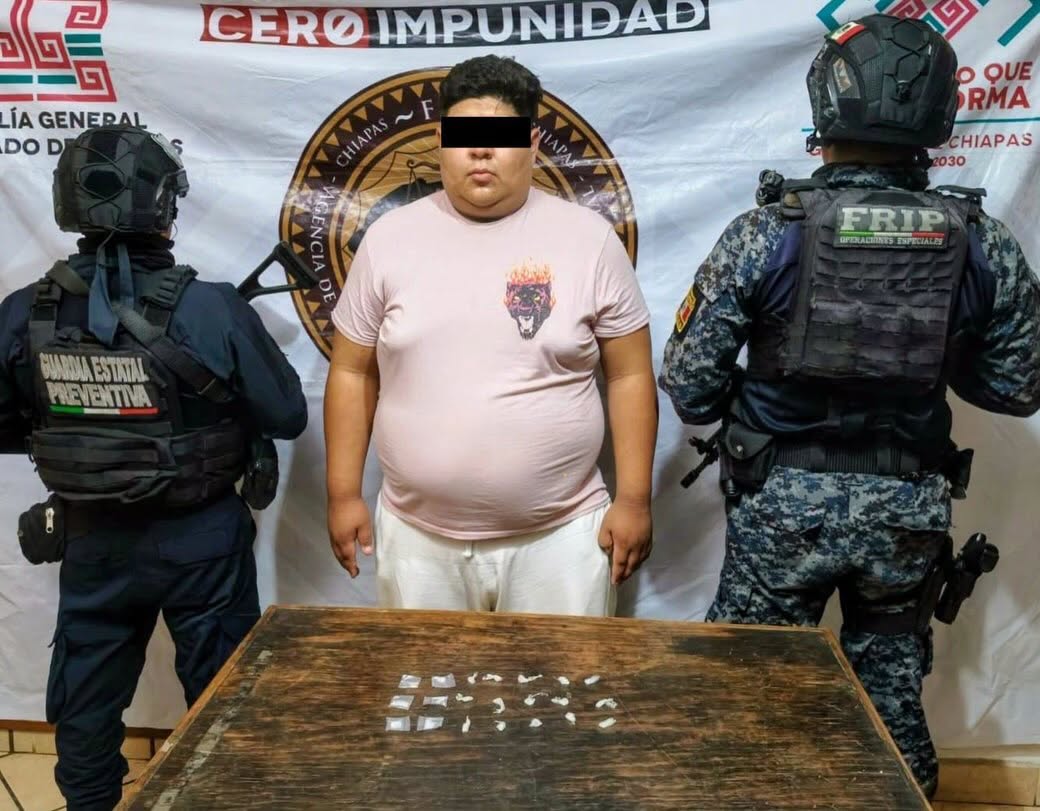 Detiene SSP a masculino por delitos contra la salud en la carretera Ocozocoautla de Espinosa – Berriozábal