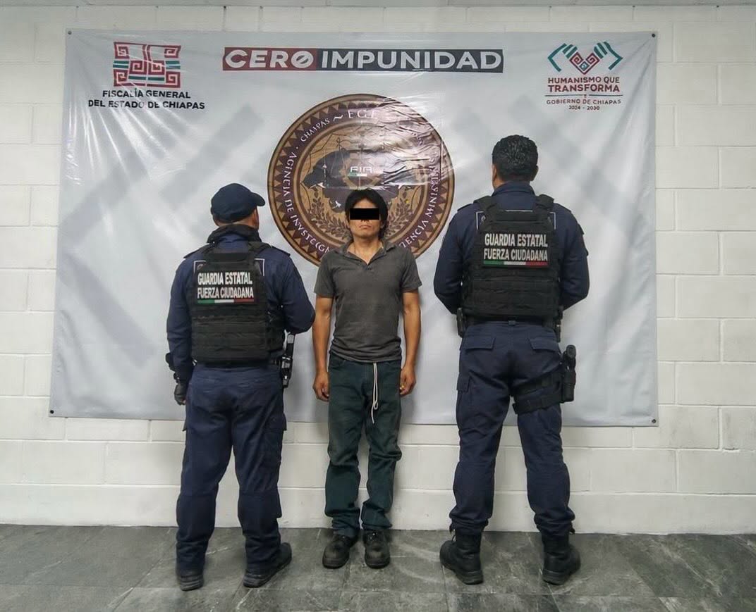 Detiene SSP a masculino por delitos contra la salud en Tuxtla Gutiérrez
